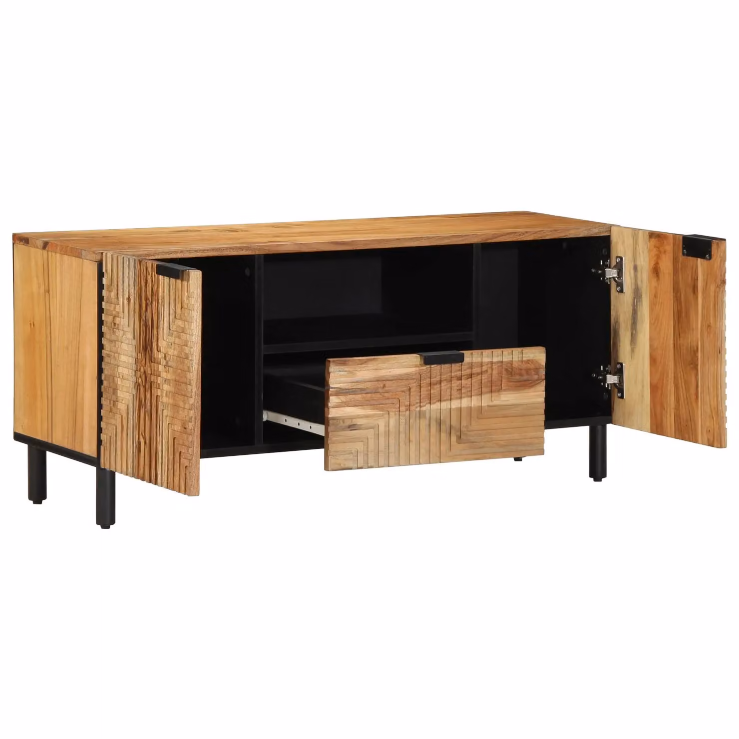 Berkfield Home Industrial Acacia Wood TV Cabinet in Brown, W/D/H: 105 x 33.5 x 46 cm – 2