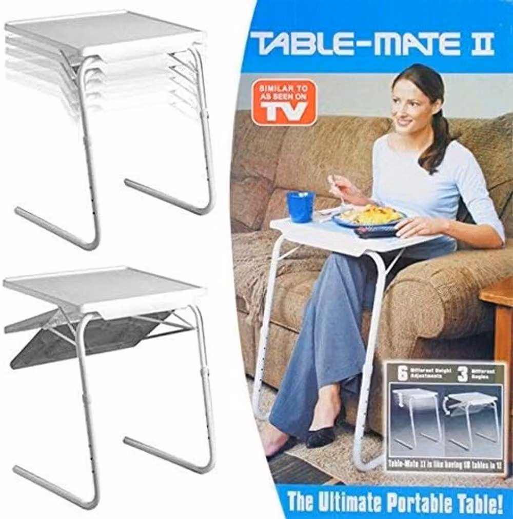 Almineez Portable Adjustable Folding Table in White – 5