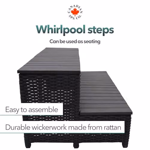 Canadian Spa Co. Brown Rattan Design Outdoor Hot Tub Steps – 3