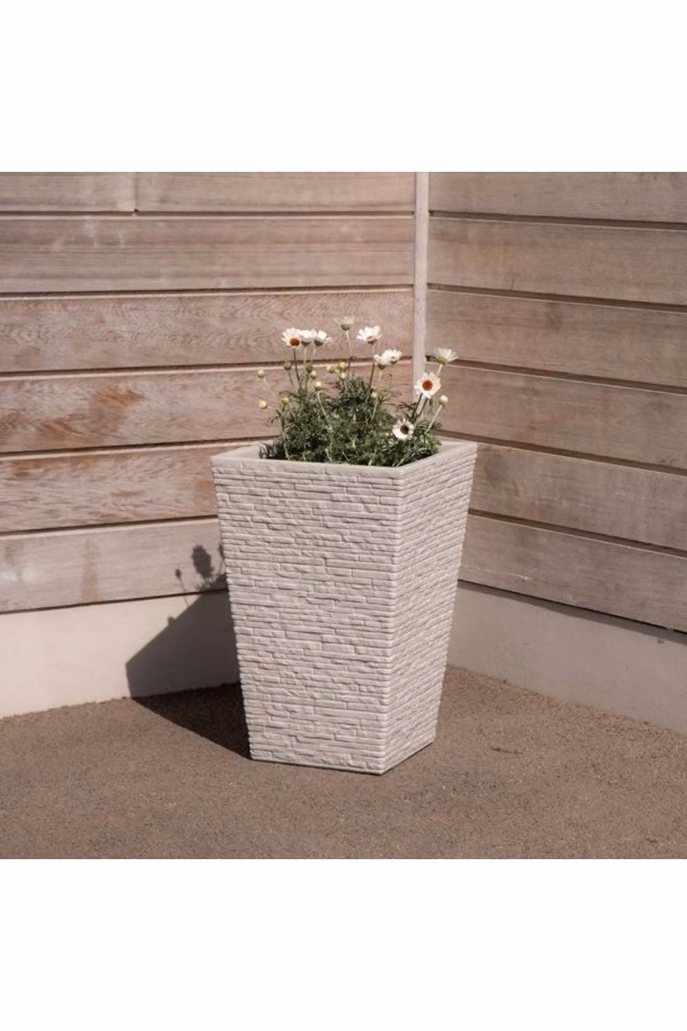 KDMD Stone Slate Effect Planter Tub in Beige and Grey, 45 cm – 2