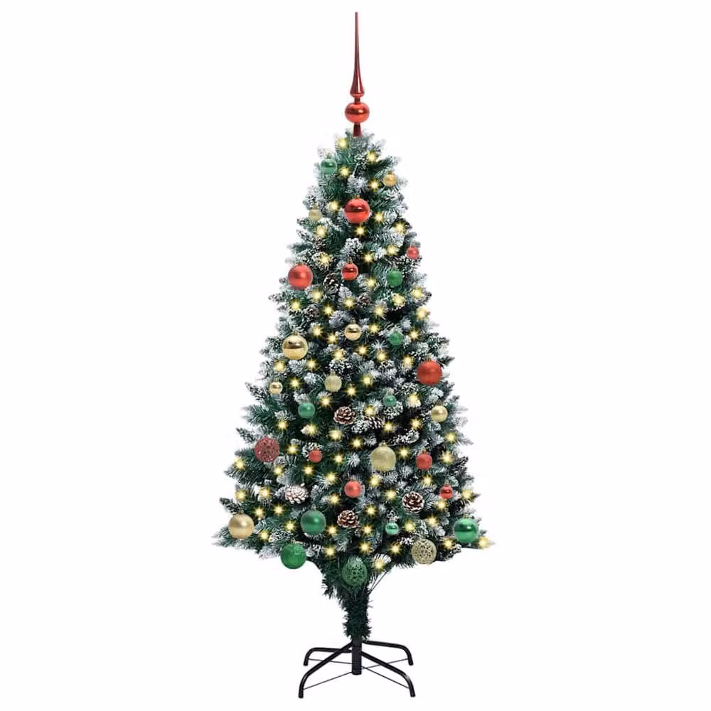 Berkfield Home Artificial Green Christmas Tree with 150 Warm White LEDs and Stand, Height: 150 cm – 3