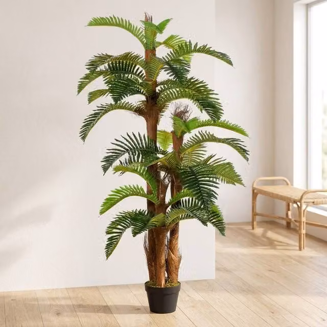 STILVORA Artificial Green Palm Plant in Pot, Height: 150 cm – 1