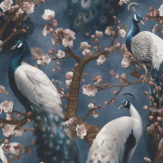 Erismann Blue Floral and Animal Non-Woven Wallpaper Roll