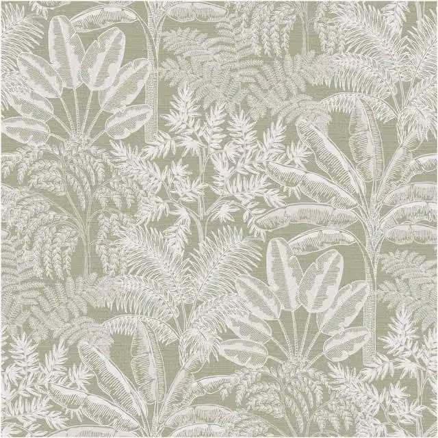 Graham & Brown Superfresco Easy Botanical Green Floral Non-Woven Wallpaper, Width: 52 cm
