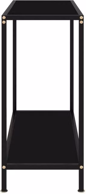 Berkfield Home Modern Black Console Table with Tempered Glass, W/D/H: 80 x 35 x 75 cm – 1