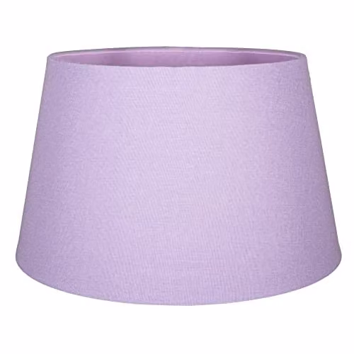 Happy Homewares Traditional Lilac Linen Fabric Drum Lampshade, Diameter: 30 cm – 1