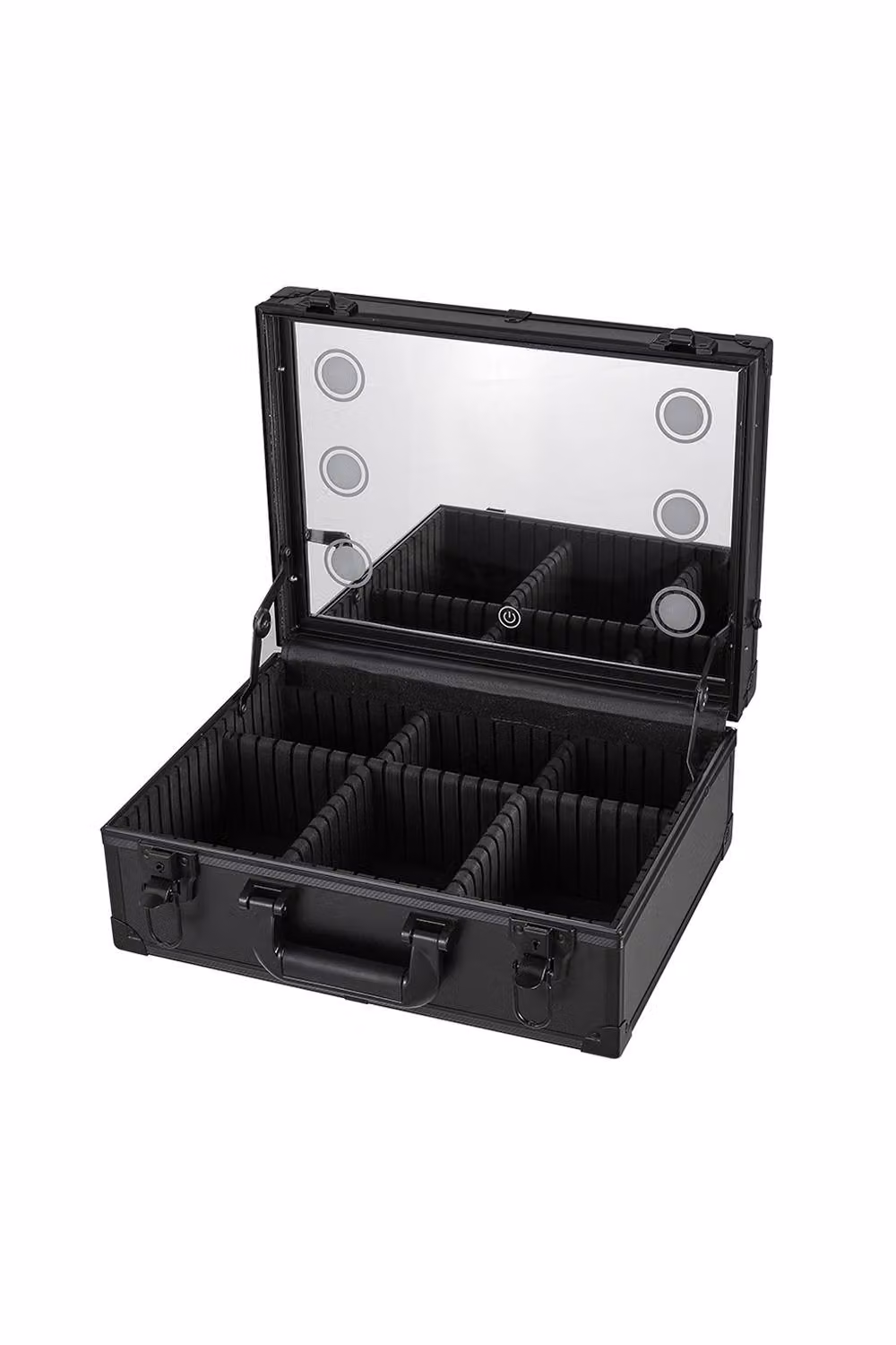 Living and Home Lighted Cosmetic Train Case with Mirror, Black, W: 38.0 cm, H: 15.5 cm – 2