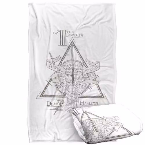 LOGOVISION Harry Potter Three Brothers Deathly Hallows Super Soft Fleece Throw Blanket, Multicolour, W: 91 cm, D: 147 cm