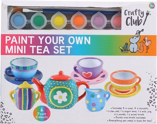 Crafty Club Paint Your Own Mini Tea Set Multicolour Painting Kit for Children