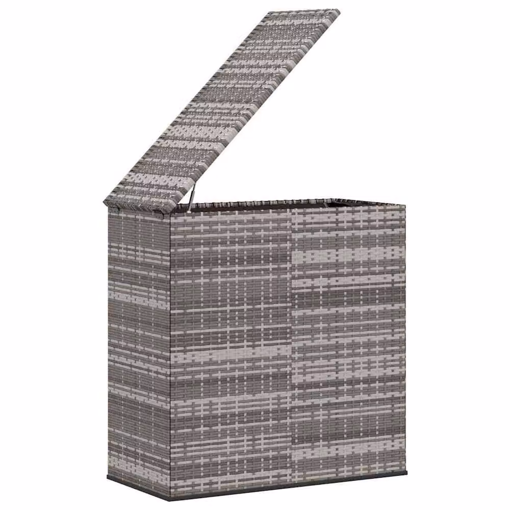 Berkfield Home Durable PE Rattan Garden Cushion Box in Grey, W/D/H: 100 x 49 x 103.5 cm – 2