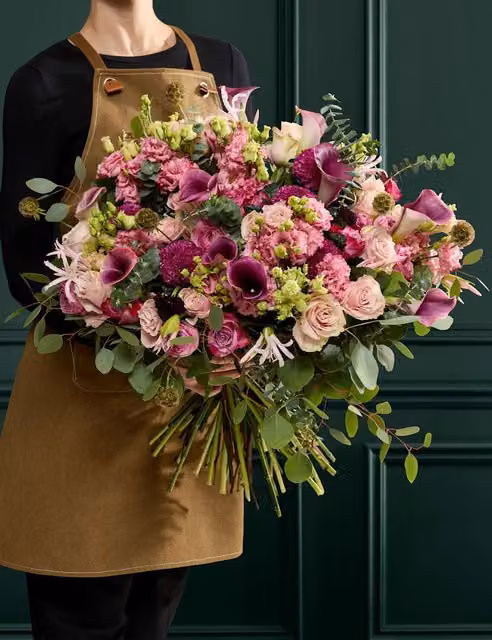 M&S Flower Market Luxury Peony Rose and Nerine Bouquet in Pink, White, Green, Purple and Multicolour