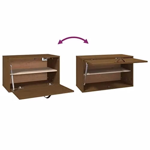 vidaXL Wall Cabinet in Brown Solid Pine Wood W/D/H: 60 x 30 x 35 cm – 3