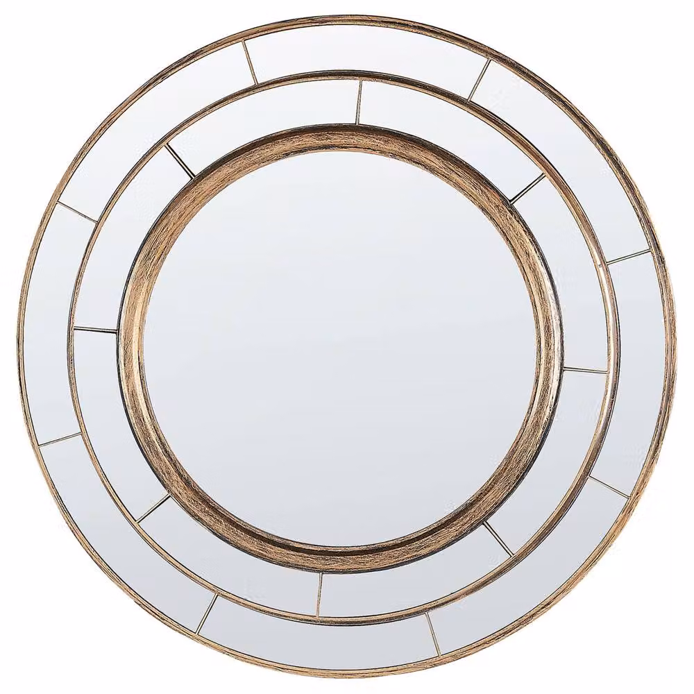 Wyld and Coco Gold Round Wall Mirror, Diameter: 40 cm – 2