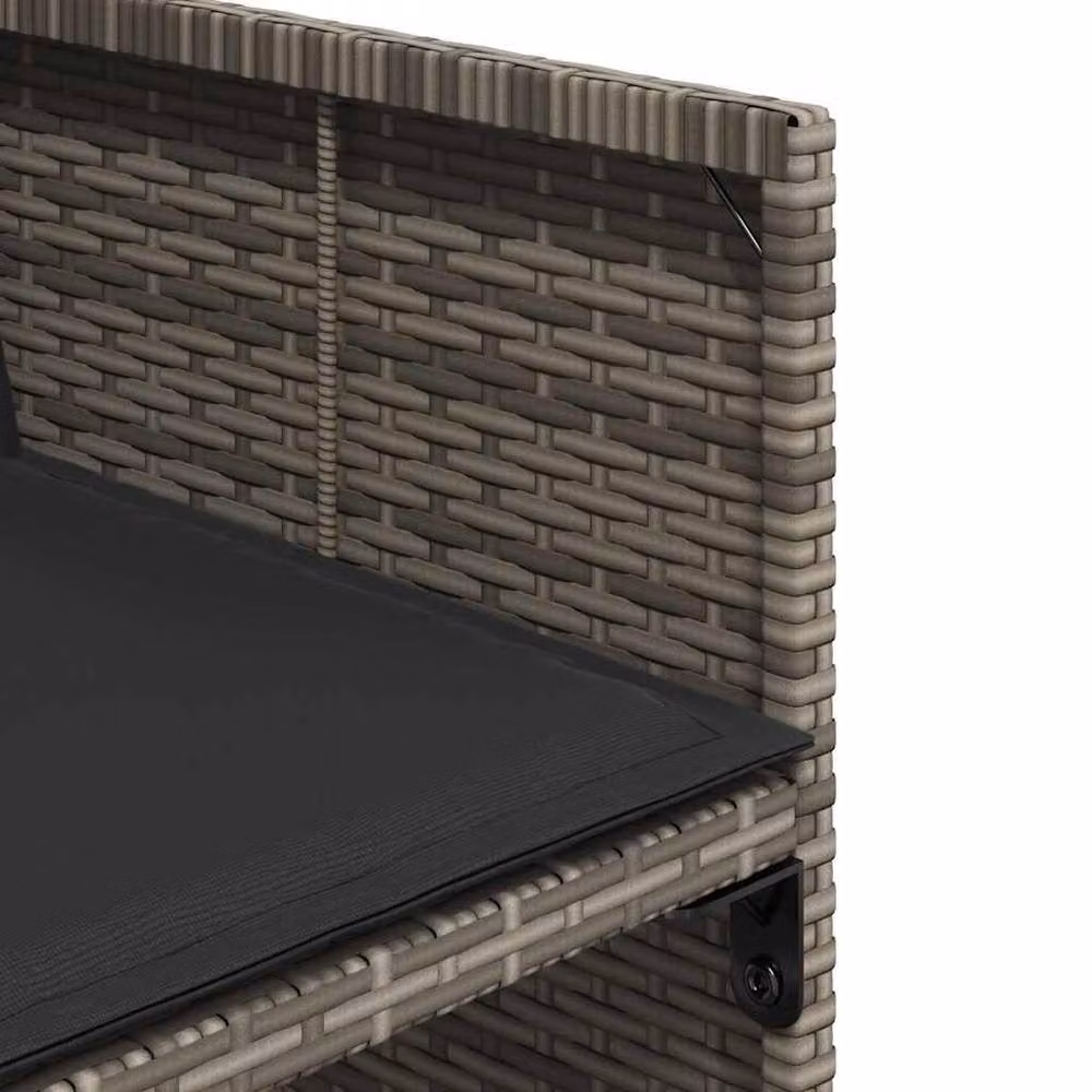 Berkfield Home 13 Piece Grey Poly Rattan Garden Dining Set with Cushions and Glass Tabletop – 3