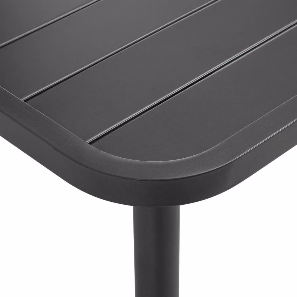 Berkfield Home Dark Grey Steel Garden Table W: 150 cm, D: 90 cm, H: 72 cm – 3