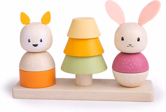 Bigjigs Toys Forest Stacker Multicoloured Wooden Animal Stacking Toy