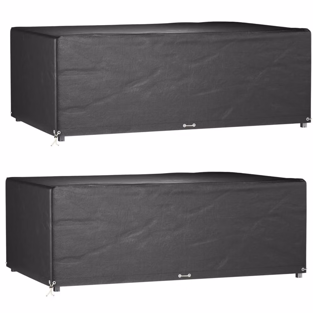 Berkfield Home Water-Repellent Rectangular Garden Furniture Covers, 2 Pack, Black, W/D/H: 213 x 132 x 75 cm – 2