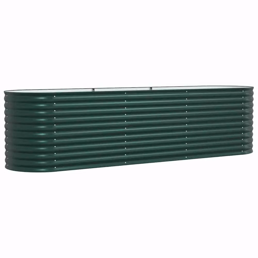 Berkfield Home Garden Green Galvanised Steel Raised Bed W/D/H: 320 x 80 x 81 cm – 3