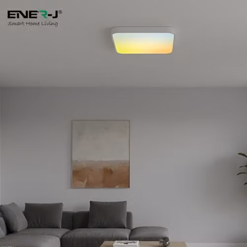 ENER-J RGBIC Sky Smart Square Ceiling Light, White, W/D: 50 x 50 cm, 80W, Dimmable with Remote Control and Smart App Control – 2