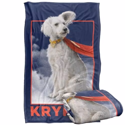 Warner Bros. Superman 2025 Krypto Good Dog Super Soft Fleece Throw Blanket, Multicolour, W: 91 cm, D: 147 cm – 1