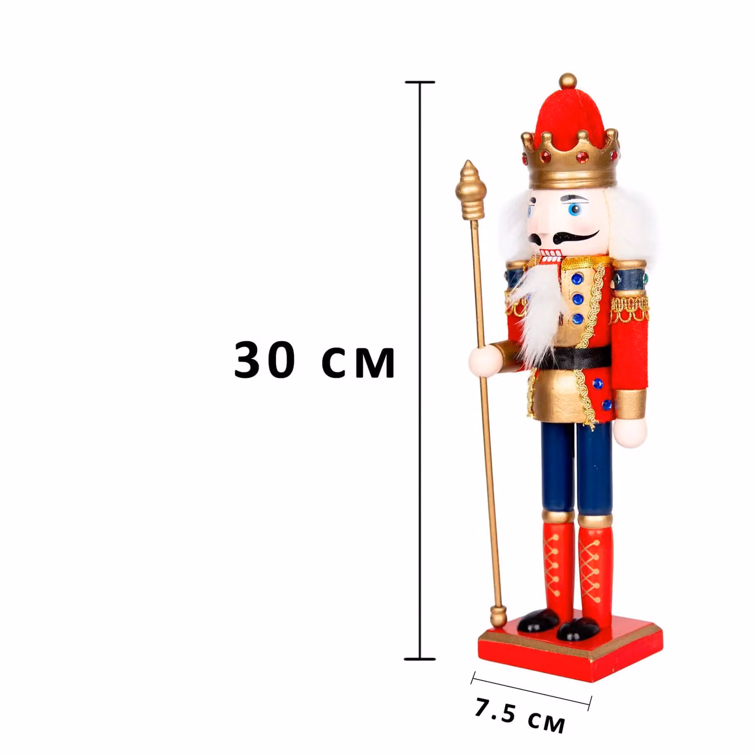Shatchi Classic Multicolour Wooden Nutcracker Figure Set of 3, Height: 30 cm – 3