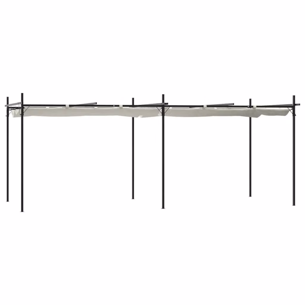 Berkfield Home Pergola with Retractable Roof in Beige, W: 589 cm, D: 292 cm, H: 230 cm – 2
