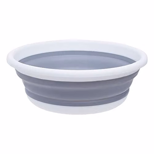 Premier Housewares Collapsible Washing Up Bowl in Grey and White, W/D/H: 38.0 x 32.0 x 12.0 cm