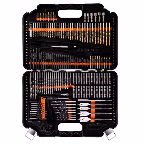 VonHaus 246pc Combination Drill Bit and Screwdriver Bit Set with HSS Titanium Twist, Masonry, Wood and Stainless Steel Bits in a Storage Case – 6