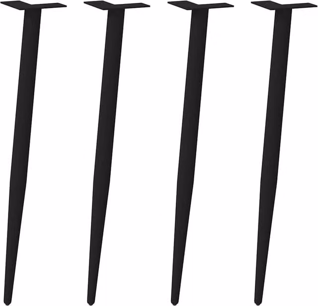 Berkfield Home Conical Coffee Table Legs, 4 Piece Black Matt Steel Set, Height: 72.5 cm – 1