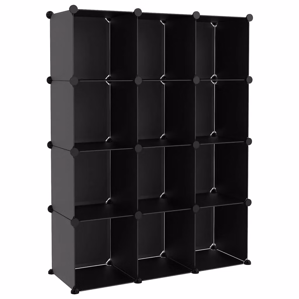 Berkfield Home 12-Cube Storage Organiser in Black – 2