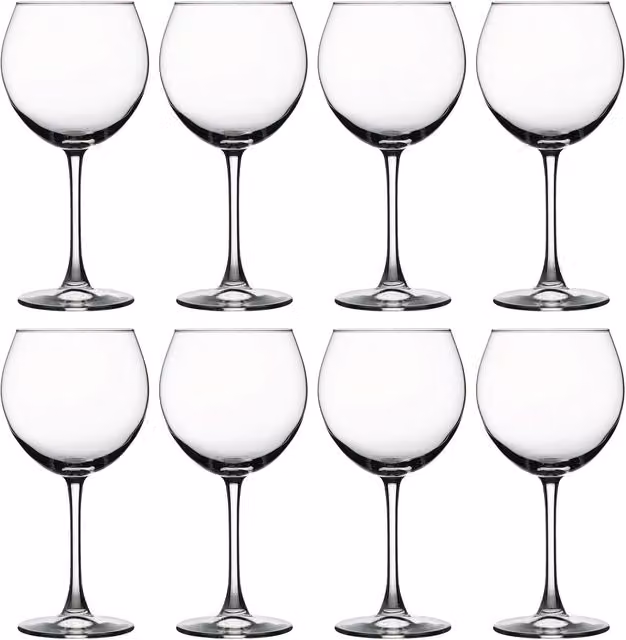 Pasabahce Enoteca Wine Glasses, Clear, Pack of 8, 655 ml per glass