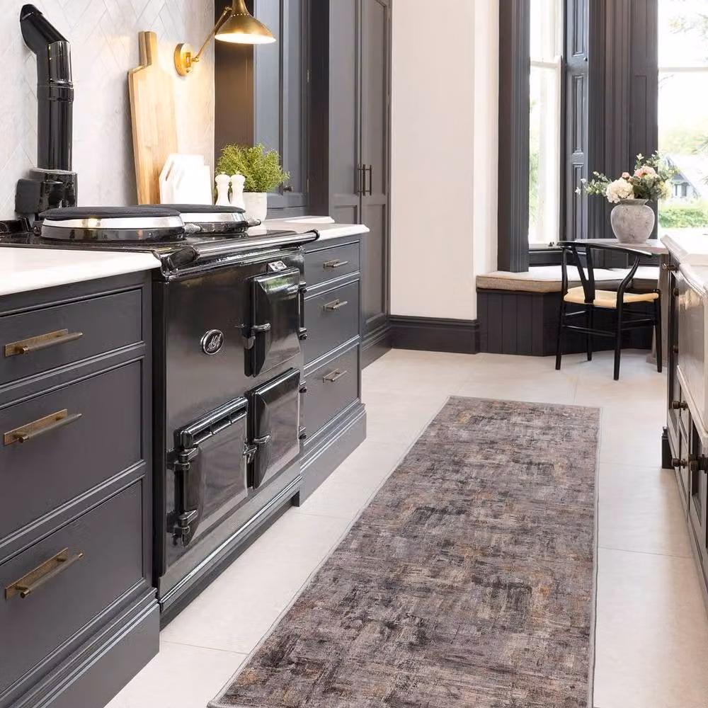 Kukoon Abstract Soft Pile Area Rug in Charcoal Grey, W: 160 cm, L: 230 cm – 2