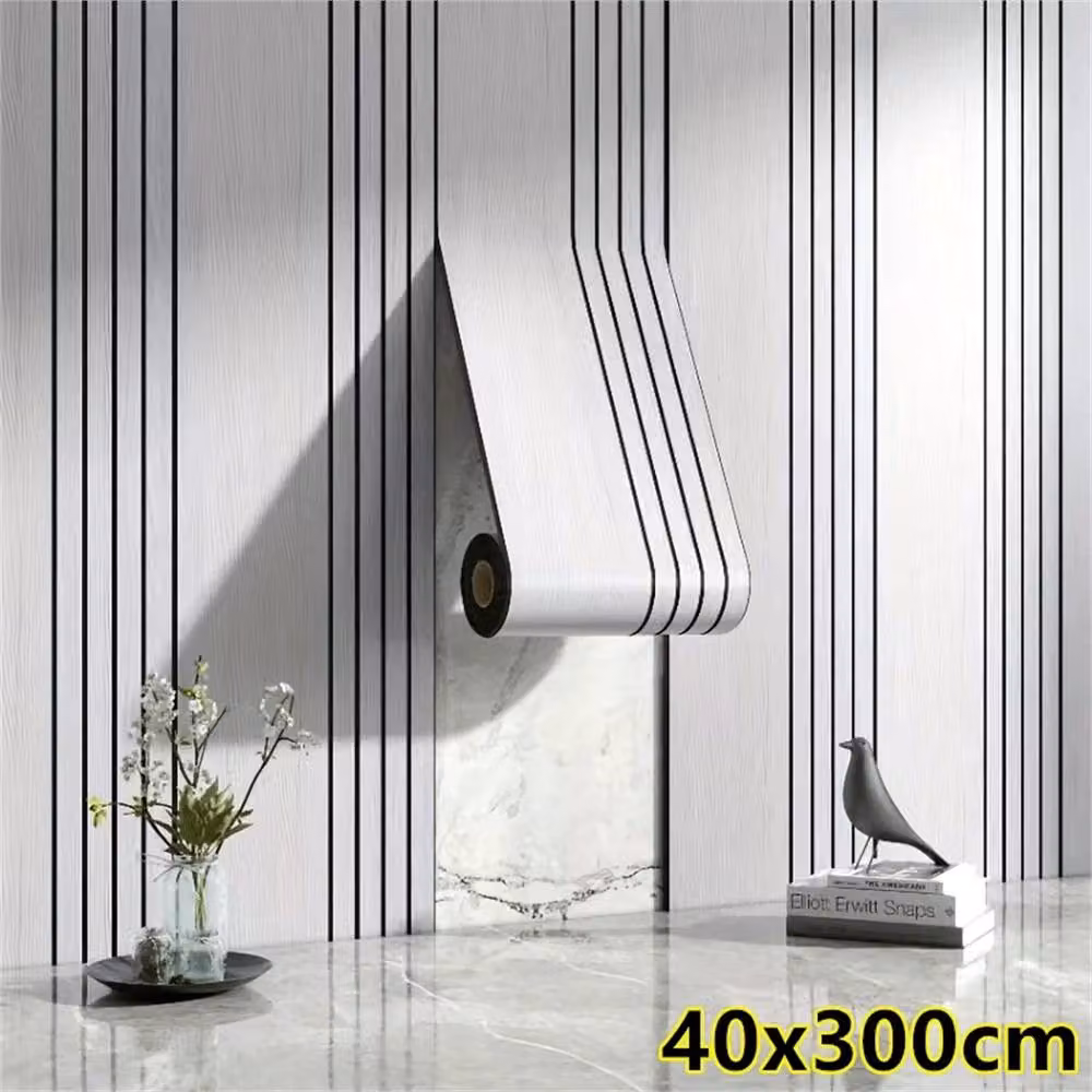 Ventryn Self-Adhesive 3D Wood Grain Effect Vinyl Wallpaper in Light Grey – 2