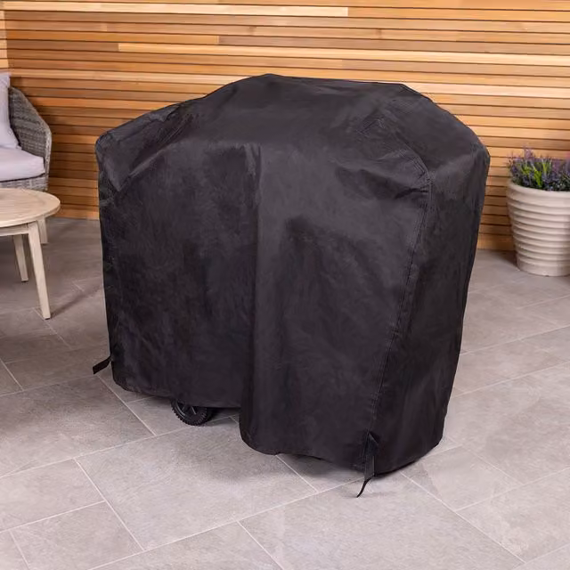 Charles Bentley Universal Waterproof Premium Gas and Charcoal BBQ Cover in Black, W/D/H: 97 x 105 x 64 cm
