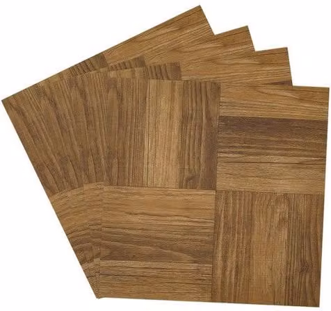 Living and Home 30-Piece Self-Adhesive PVC Wood Grain Mosaic Parquet Flooring Tiles Set, 2.787m2 in Brown