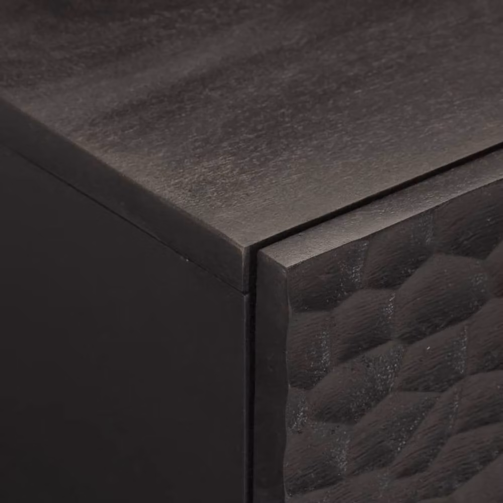 Berkfield Home Beautiful Black Mango Wood Coffee Table W: 80 cm, D: 50 cm, H: 40 cm – 3