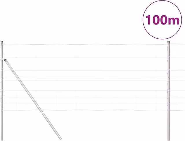Berkfield Home Modern Field Fence, Galvanised Steel, Silver, 1 x 100 m