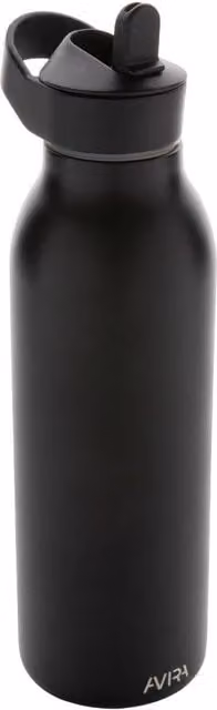 Avira Ara Flip Top Vacuum Insulated Stainless Steel Water Bottle, 500 ml, Black