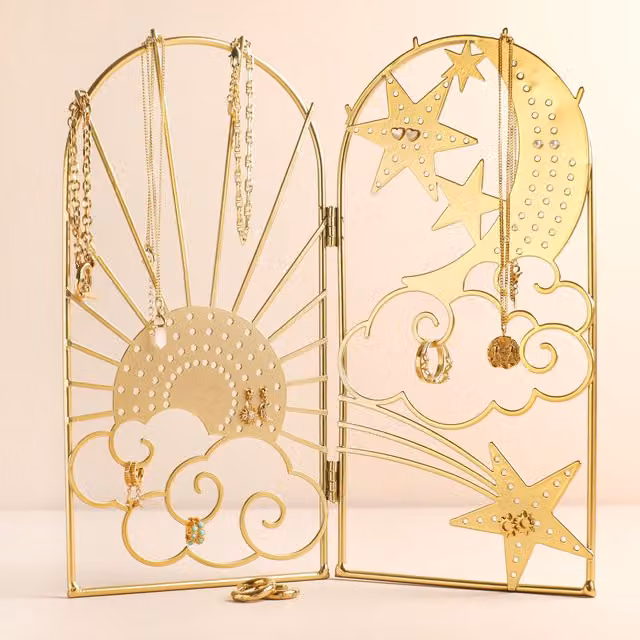 Lisa Angel Celestial Metal Folding Jewellery Stand in Gold