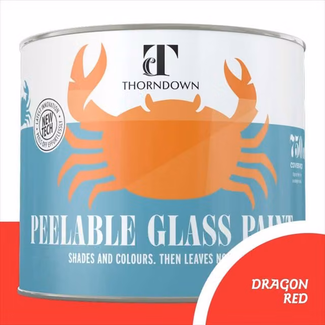 Thorndown Dragon Red Peelable Glass Paint in Satin Red, 11.5 cm
