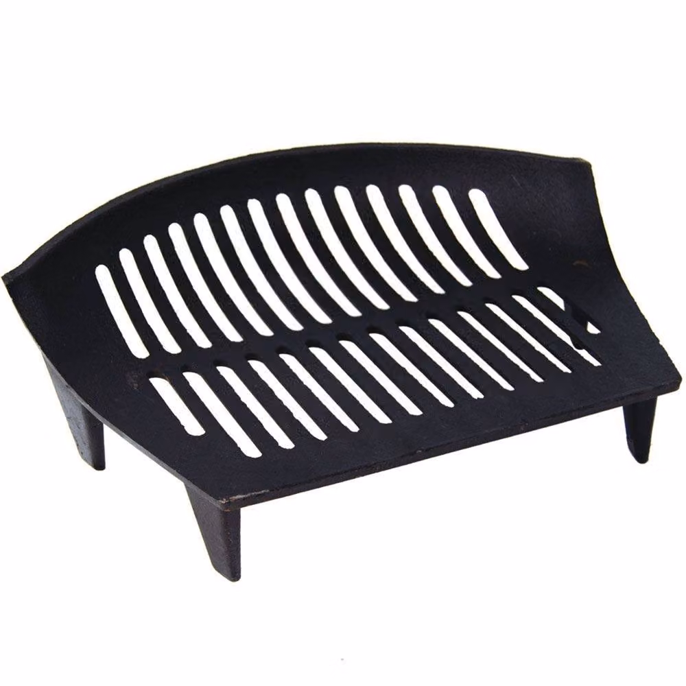 FORGEVIO Large Bow Front Cast Iron Fire Grate in Black, W: 1000 cm, D: 52 cm – 2