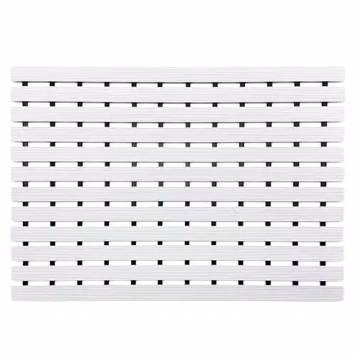 Nicoman Non-Slip Slatted Duckboard Shower Drying Mat, White, W: 61 cm, D: 43 cm – 1