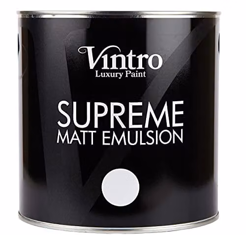 Vintro White Matt Emulsion Chalk Finish Wall and Ceiling Paint, 2.5L – 3
