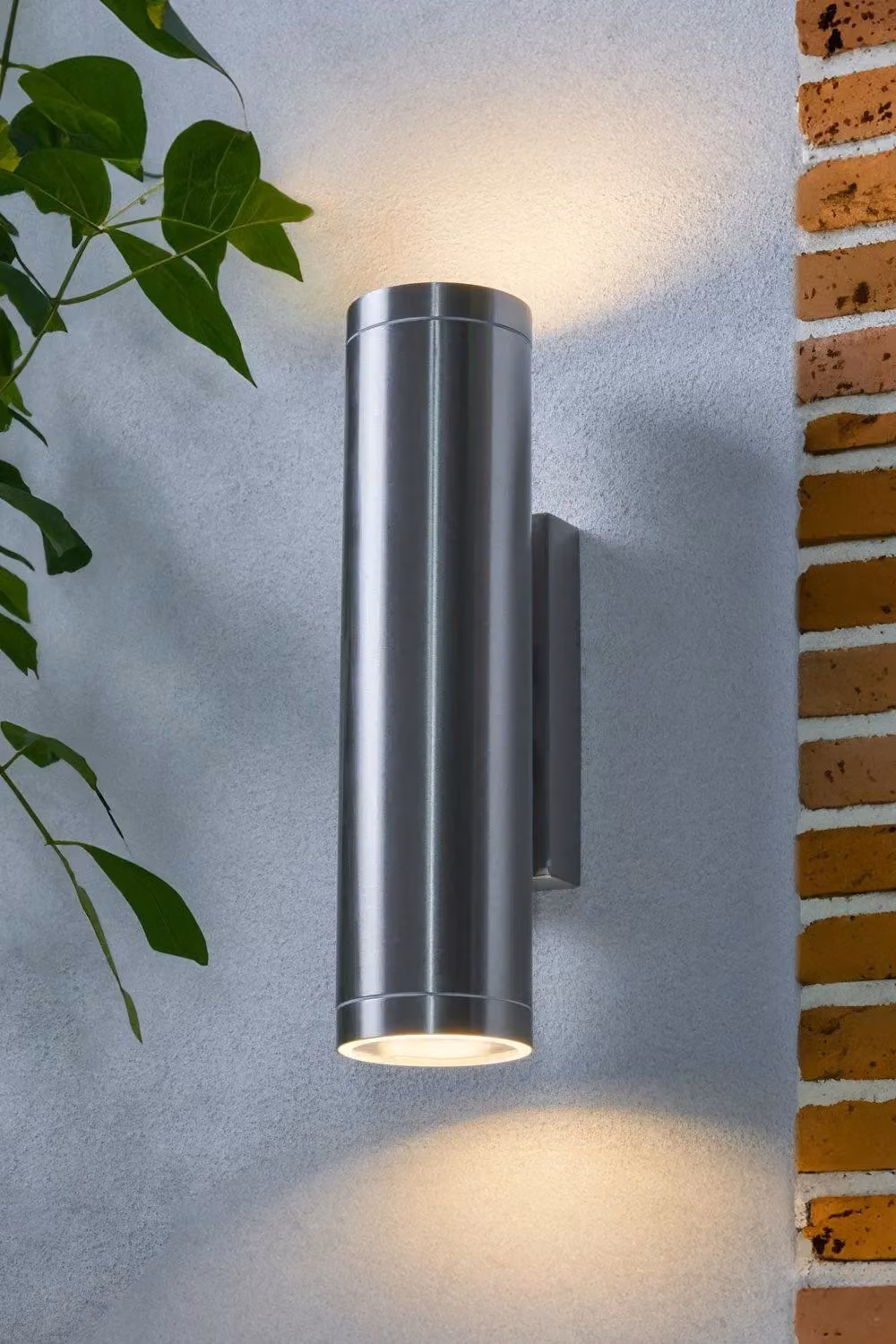 BHS Lighting Fabio Modern Up and Down Outdoor Wall Light in Metallic Silver – 3