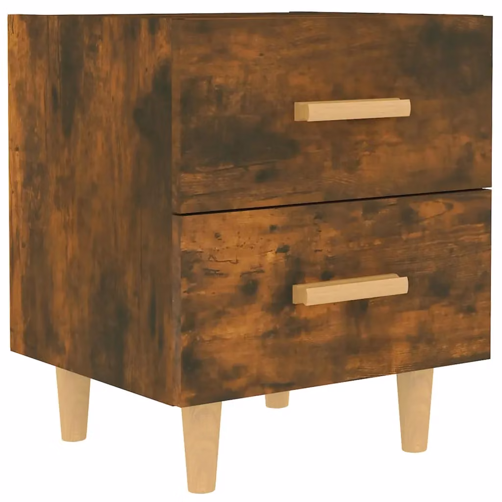Berkfield Home Bed Cabinet in Smoked Oak Brown, W: 40 cm, D: 35 cm, H: 47.5 cm – 2