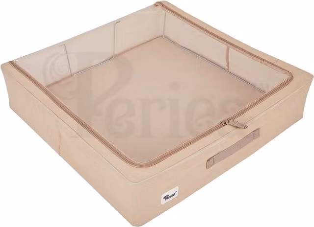 Periea Foldable Underbed Storage Box with Metal Frame in Brown or Beige, 50l