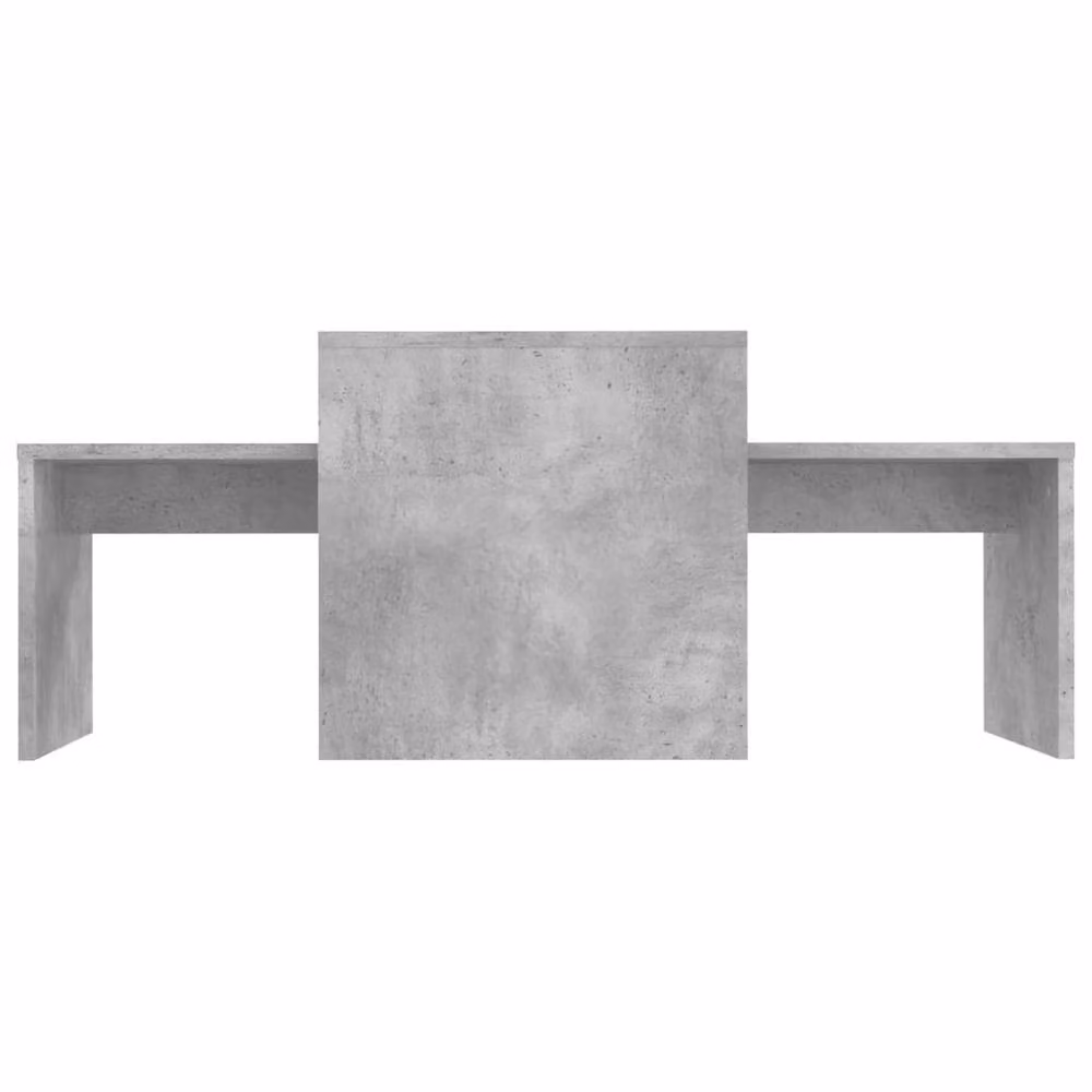 Berkfield Home Concrete Grey Nested Coffee Table Set in Engineered Wood, W: 100 cm, D: 48 cm, H: 40 cm – 2