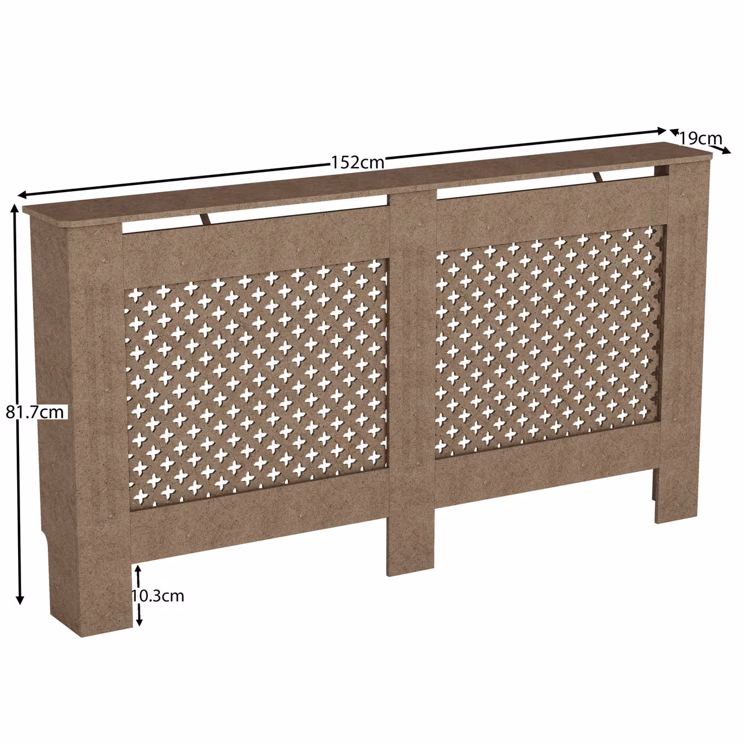 Vida Designs Oxford Radiator Cover MDF in Brown, W: 152 cm, H: 82 cm, D: 19 cm – 2