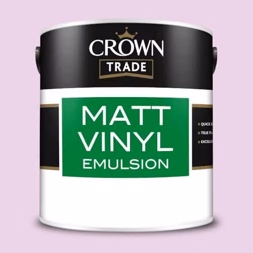 Crown Trade Matt Vinyl Dispersion Paint in Lavender Cupcake, Pink and Multicolour, 2.5 l – 2