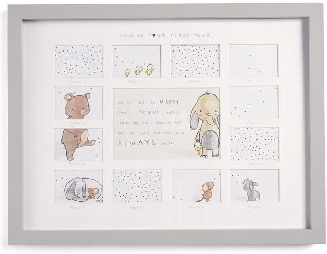Mamas & Papas Your First Year Photo Frame Always Love You in Grey and Multi Wood